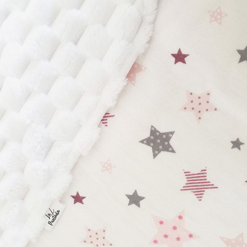 GENERICO - Frazada de Bebé Suave de Algodón 75 Cm X 75 Cm Estrellas Rosadas