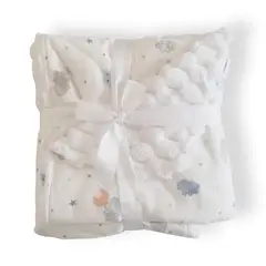 GENERICO - Frazada de Bebé Suave de Algodón 75 Cm X 75 Cm Nubes Azules