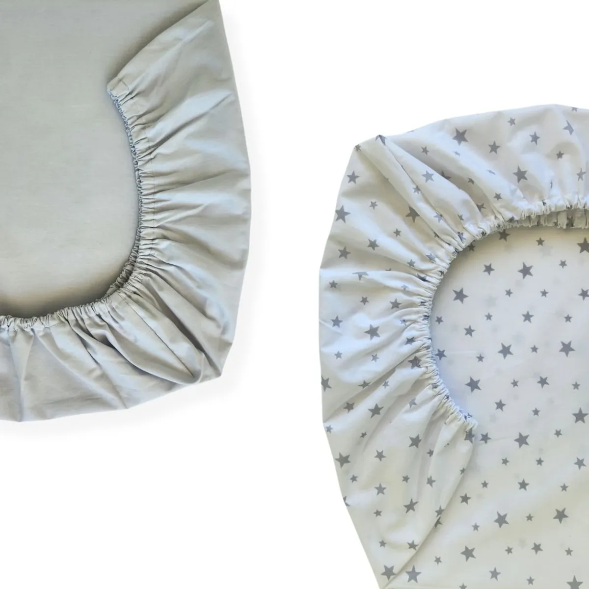 GENERICO - Set de 2 Sábanas Bajeras para colecho Mini Estrellas Gris