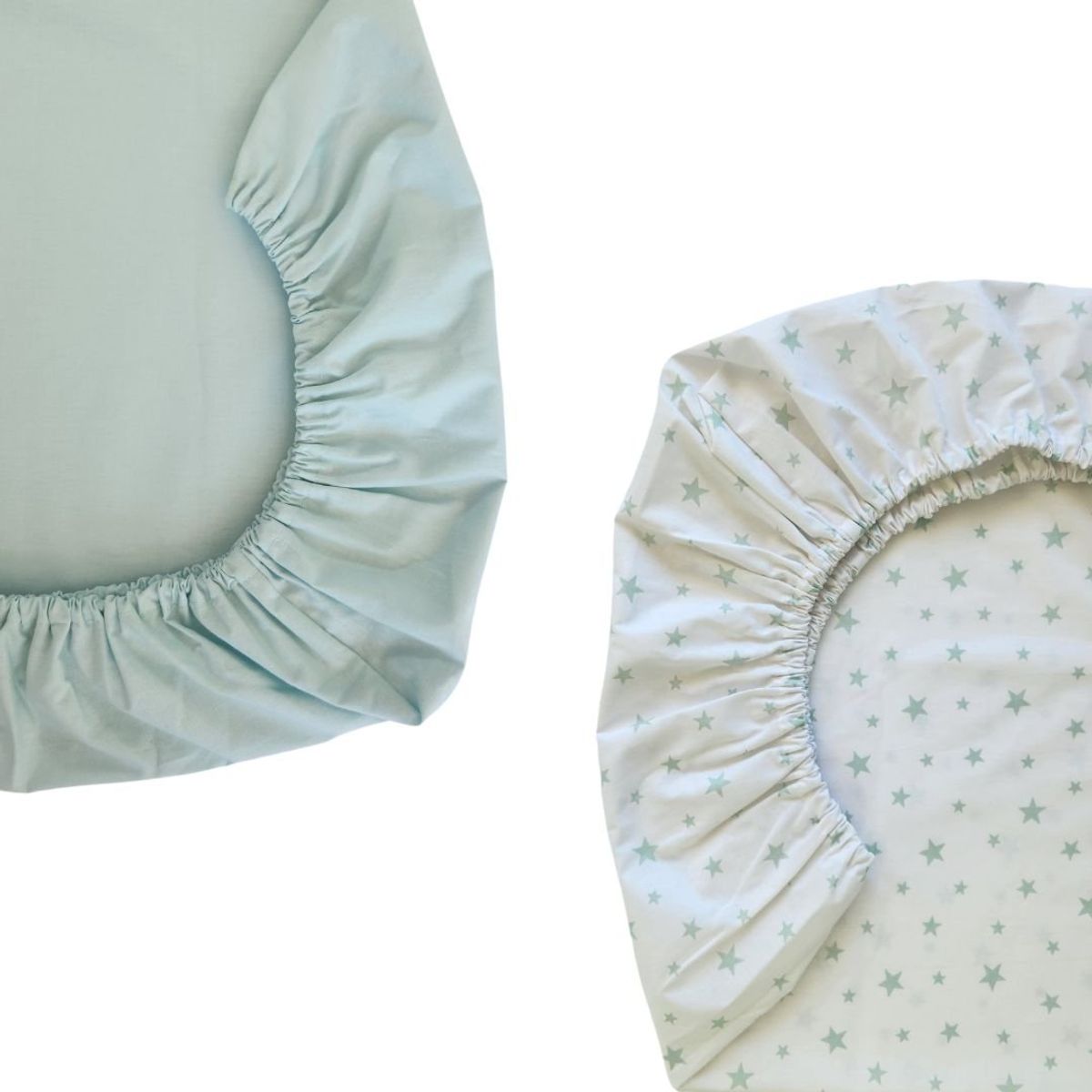 GENERICO - Set de 2 Sábanas Bajeras para colecho Mini Estrellas Verde