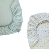 Set de 2 Sábanas Bajeras para colecho Mini Estrellas Verde