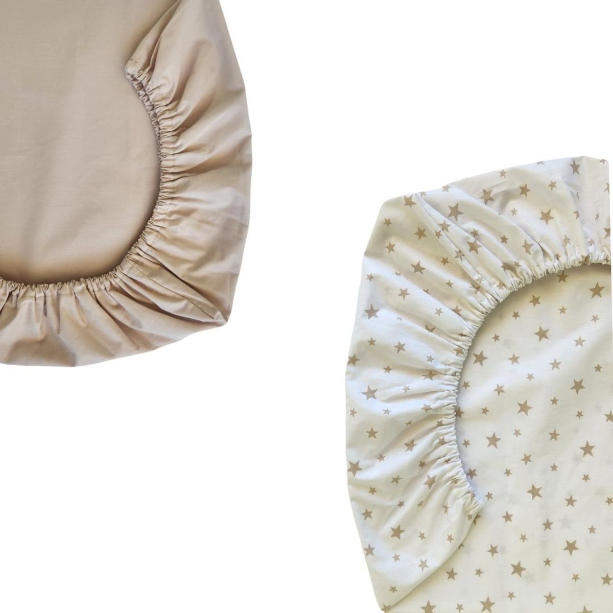 GENERICO - Set de 2 Sábanas Bajeras para colecho Mini Estrellas Crema