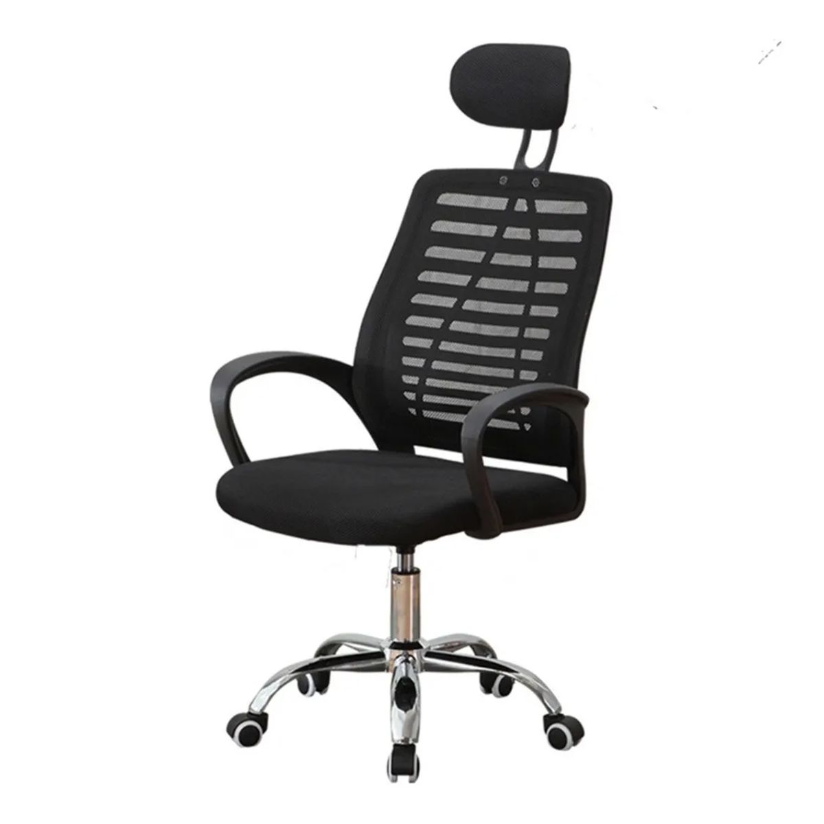 GENERICO - Silla Escritorio Negra Apoyabrazo Malla Ergonómica