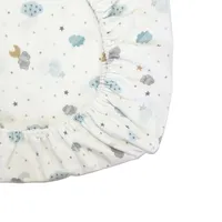 Sabana Moletón 100% Algodón para Colecho Nubes y Lunas Verde