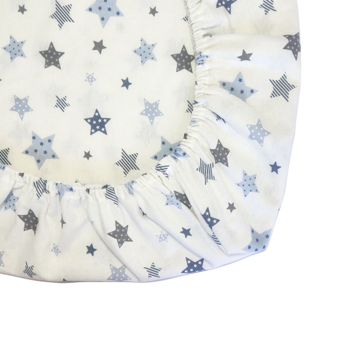 GENERICO - Sabana Moletón 100% Algodón para Colecho Estrellas Azules