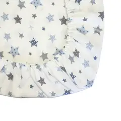 GENERICO - Sabana Moletón 100% Algodón para Colecho Estrellas Azules