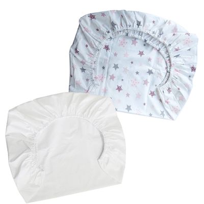 Imagen 2 del producto Set de 2 Sábanas Bajeras para Cuna Pack and Play Estrellas Rosa
