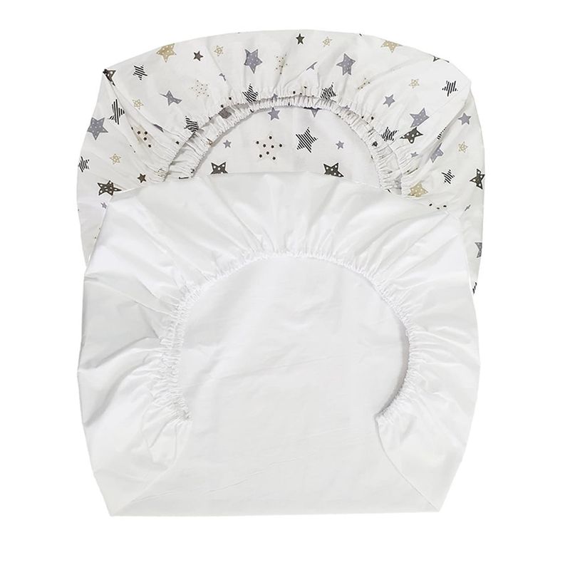 GENERICO - Set de 2 Sábanas Bajeras para Colecho Estrellas Beige