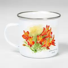 HOJA DE PARRA - Tazón Vintage, Hoja de Parra, Blanco, Alstroemeria, 300 ml.