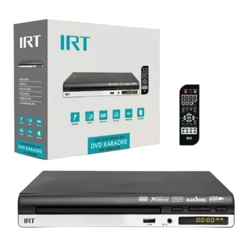 IRT - Reproductor Dvd Irt Karaoke Usb Cd Rca Control