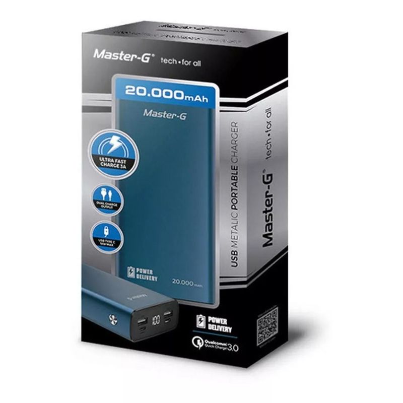 MASTER G - Batería Externa - Power Bank Máster G 20000mah Carga Rápida