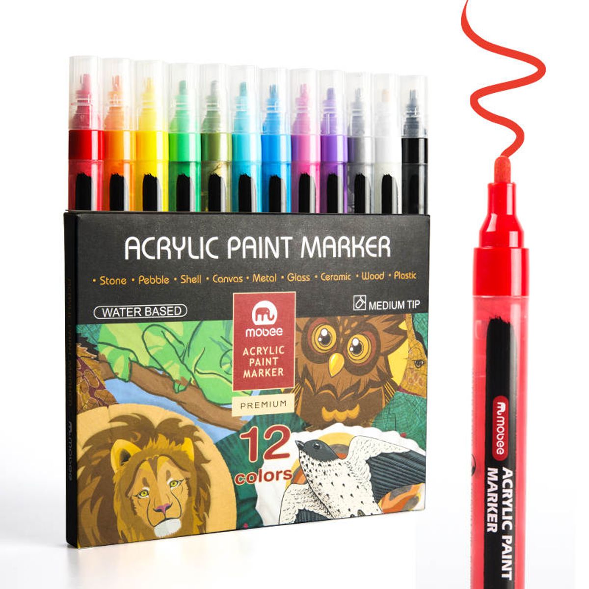 GENERICO - Lápices Marcadores Acrílicos Tipo Posca 12 Colores