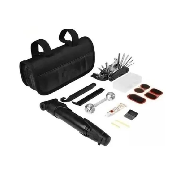 GENERICO - Kit Herramientas Bicicletas Con Bombin Y Accesorios Caja