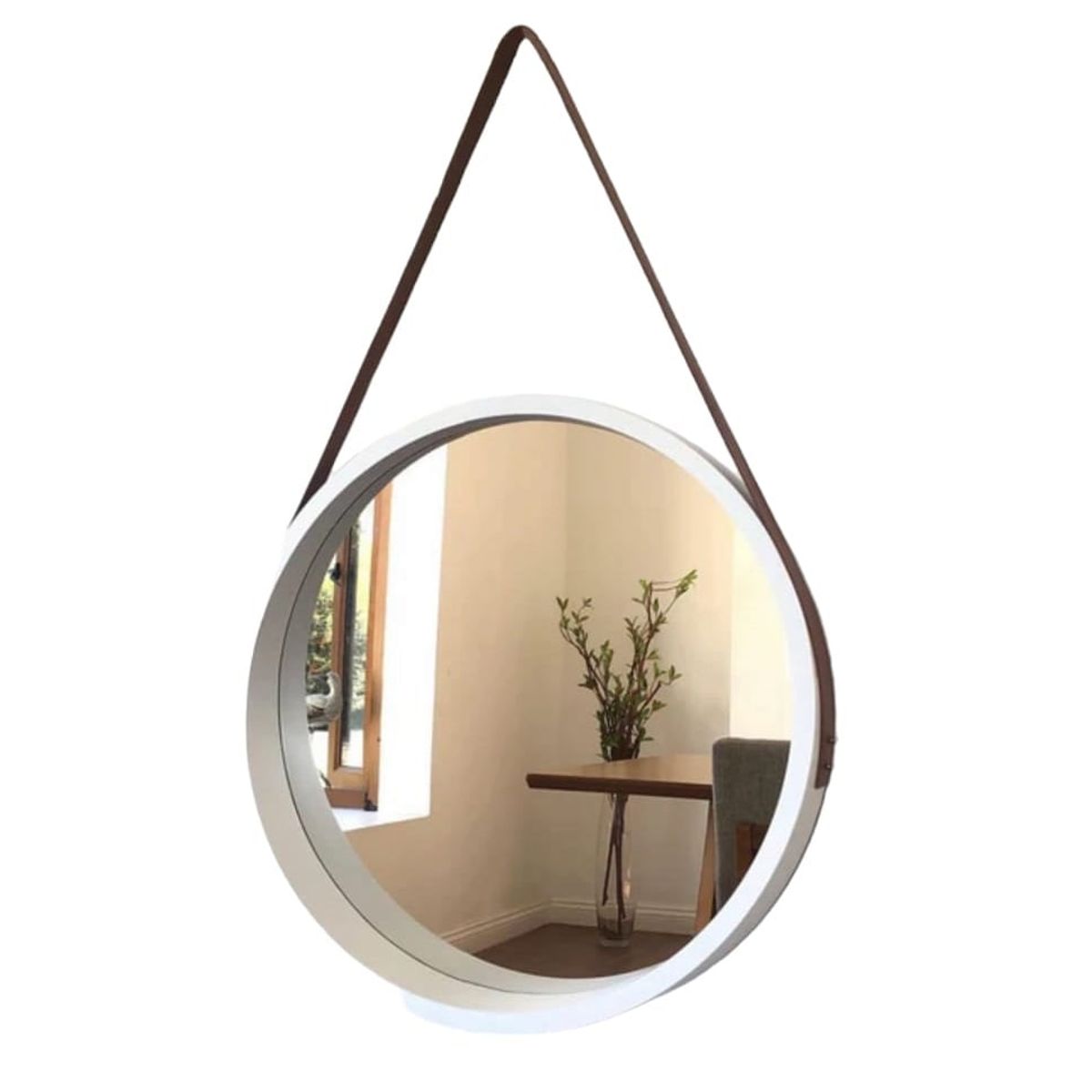 GENERICO - Espejo Circular Correa Blanco