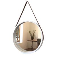 Espejo Circular Correa Blanco