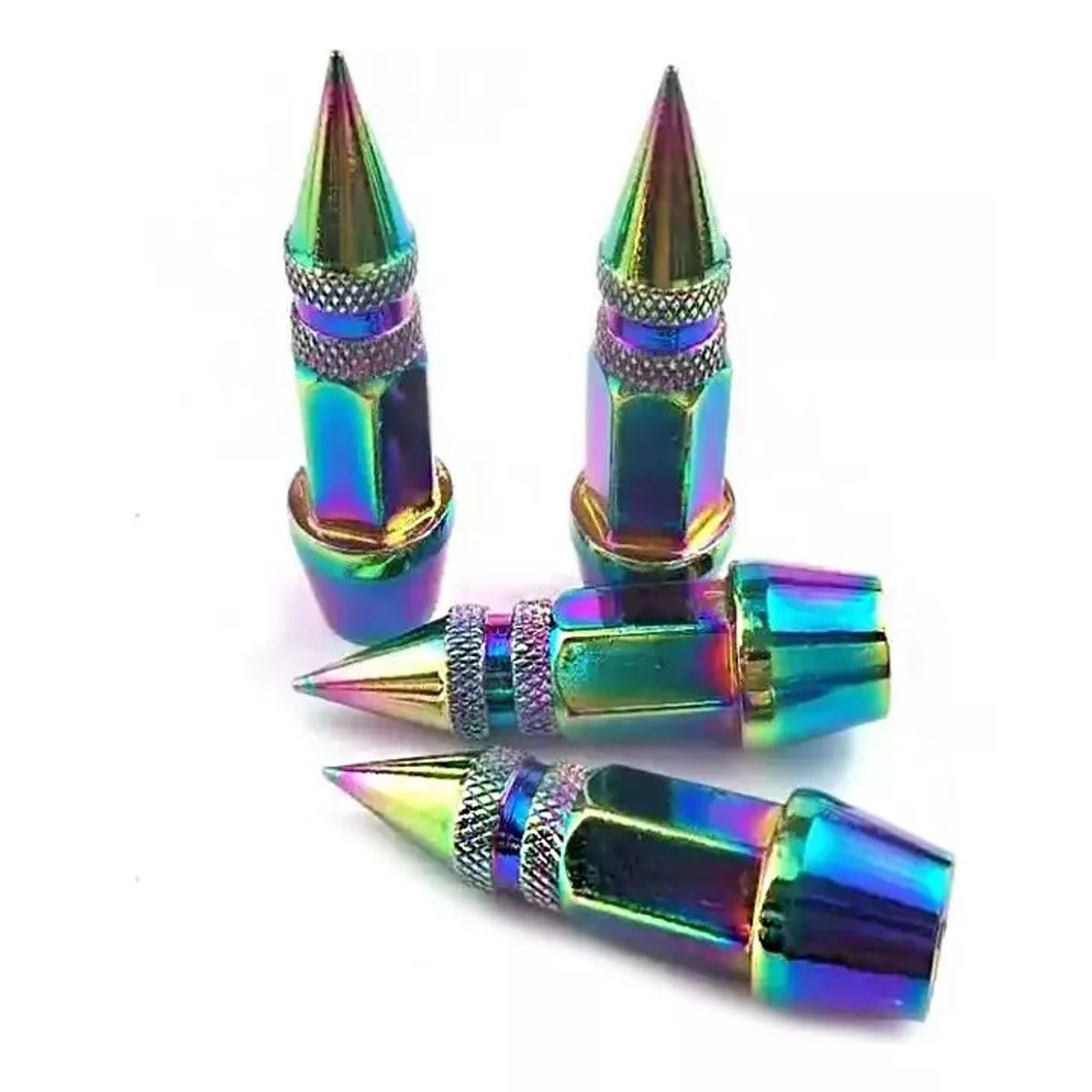 GENERICO - Tapa Válvula Punta X4 Tornasol Auto Moto Bicicleta Tuning