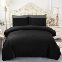 DIANA - COBERTOR PLUSH NEGRO UNICOLOR LISO CON CHIPORRO 2 PLAZA