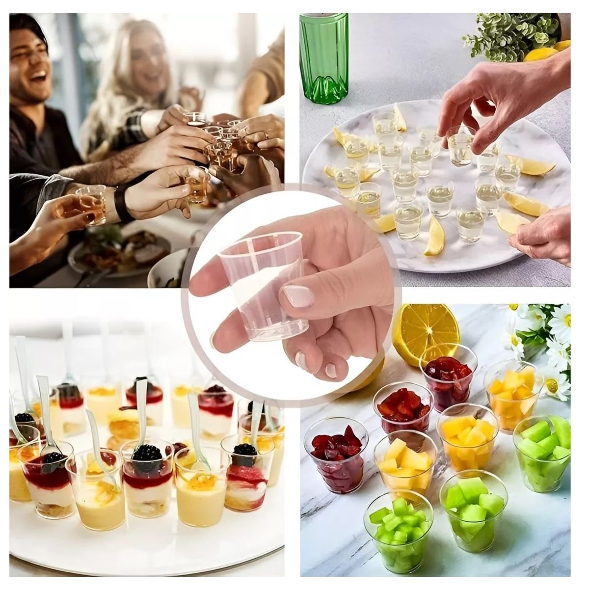 Pasteleria - 50 Vasos Acrilicos Postres Vasos Plasticos Vasos Postre 3oz