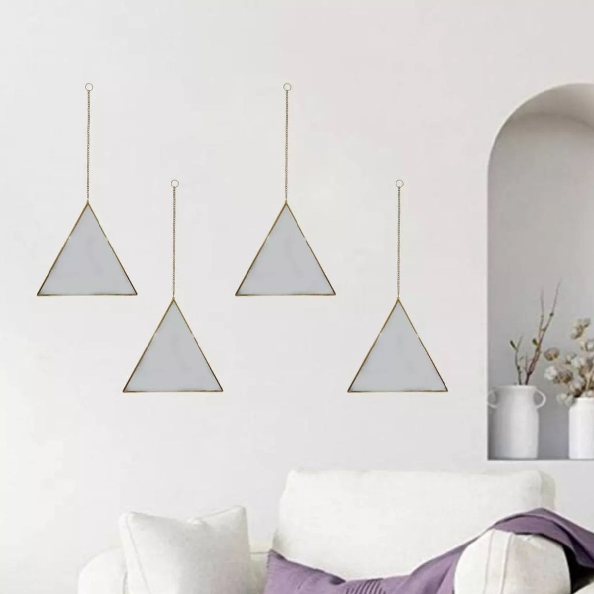 GENERICO - Set de 4 Espejos Triangulares Colgantes
