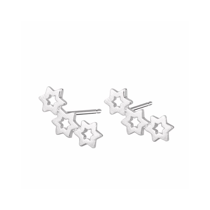 GENERICO - Aros de Plata Diseño 3 Estrellas