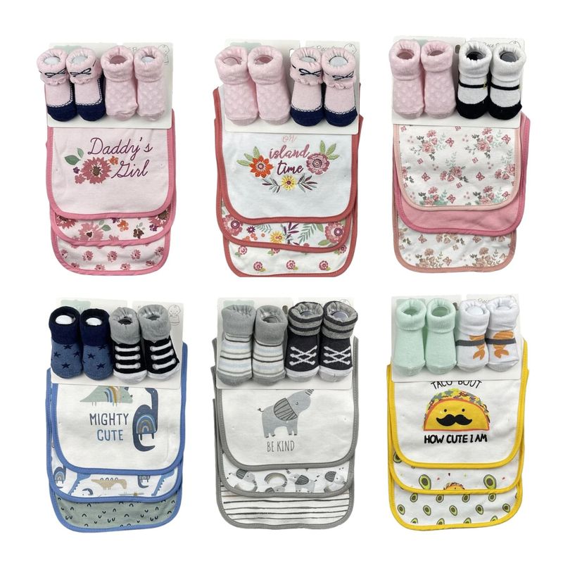 JUMP KIDS - Set 3 Baberos Con 2 Calcetines Bebé Niña Surtido