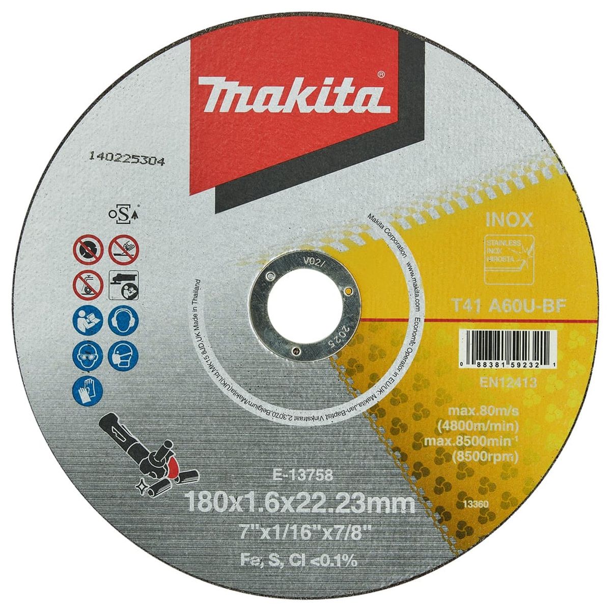 MAKITA - Disco De Corte Acero Inoxidable 7 E-13758
