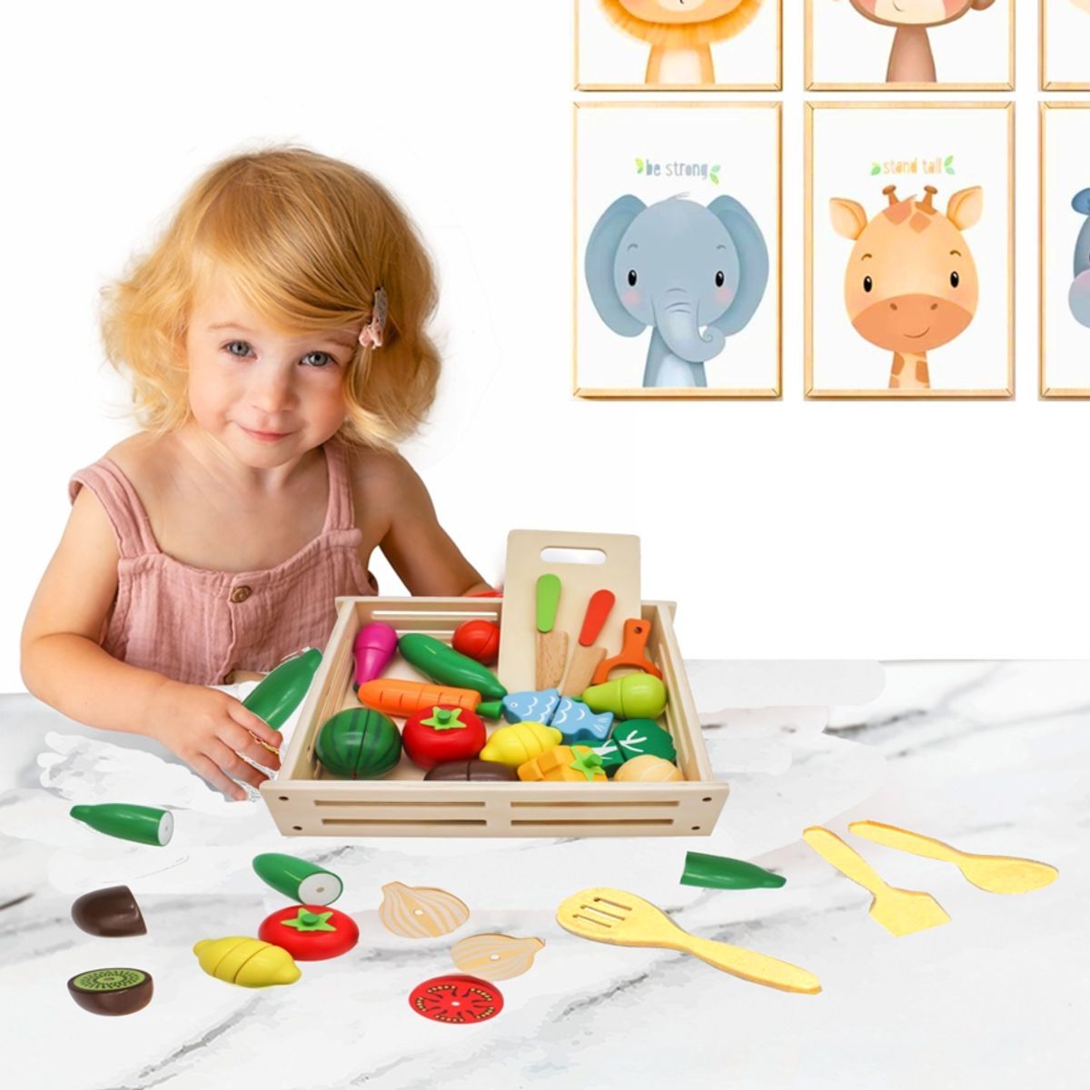 KIDSCOOL - Set De Frutas y Verduras Didáctico Montessori