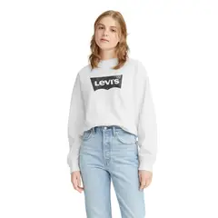 LEVIS - Polerón Mujer Regular Fit Liso Logo Batwing Blanco