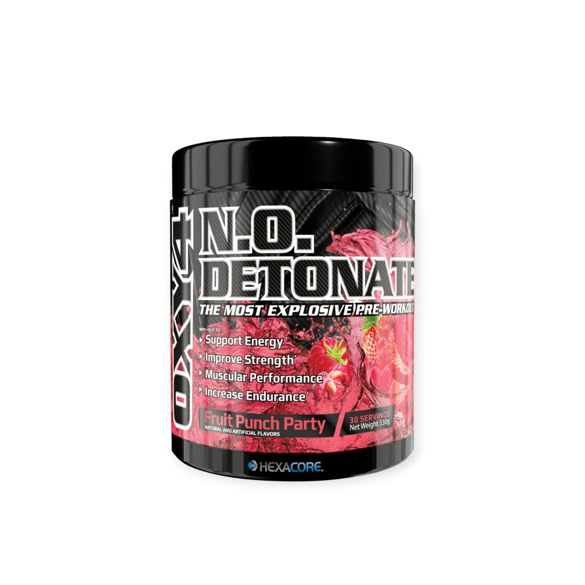 HEXACORE - PRE- ENTRENO OXY 4 N.O DETONATE 330GR FRUIT PUNCH - HEXACORE