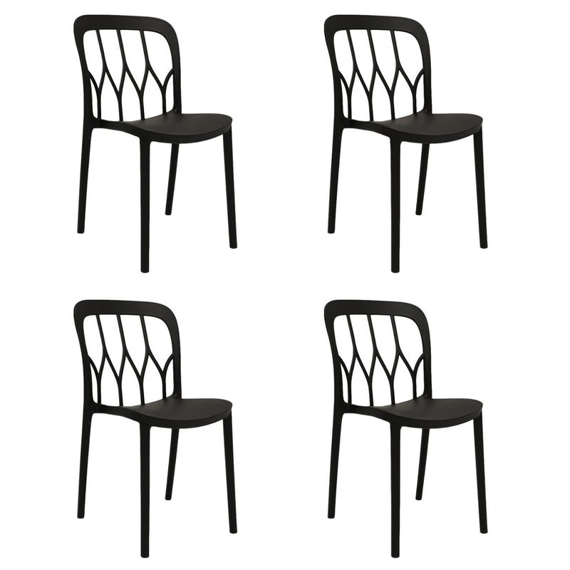 EL BARCO - SILLA DISEÑO COMEDOR STA LUCIA NEGRA - PACK 4 UNIDADES