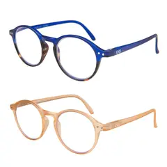 KANALLA - Pack 2 Lentes de Lectura Filtro Luz Azul y UV mod Papillon Azul /Beige 3.0