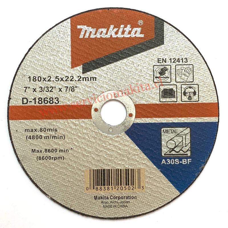 MAKITA - Set 10 Discos Corte Metal Recto 7''x2,5mm D-18683