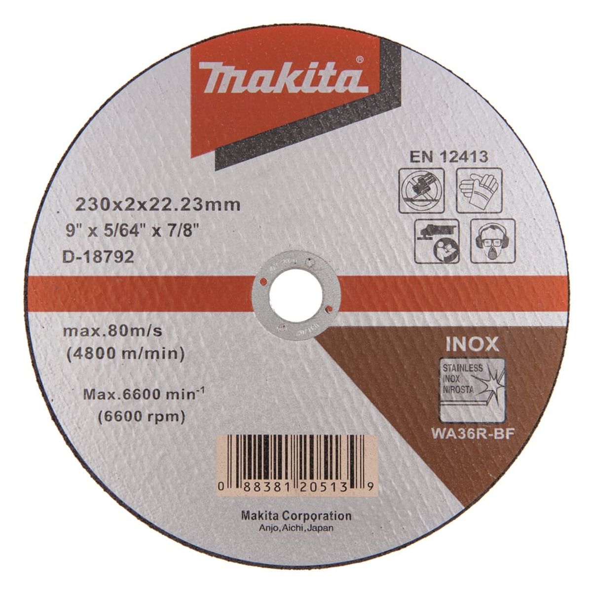 MAKITA - Set 5 Discos De Corte Acero Inoxidable 9'' D-18792