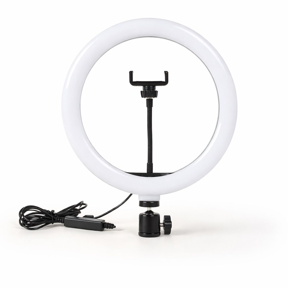 HOMESTAR - Lampara LED aro de luz LED para fotografía tiktok selfie tripode ABS blanco 3.5 × 21 × 24 cm