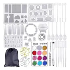 GENERICO - Kit Resina Moldes De Resina Epoxica Artesanias Aros 85pcs
