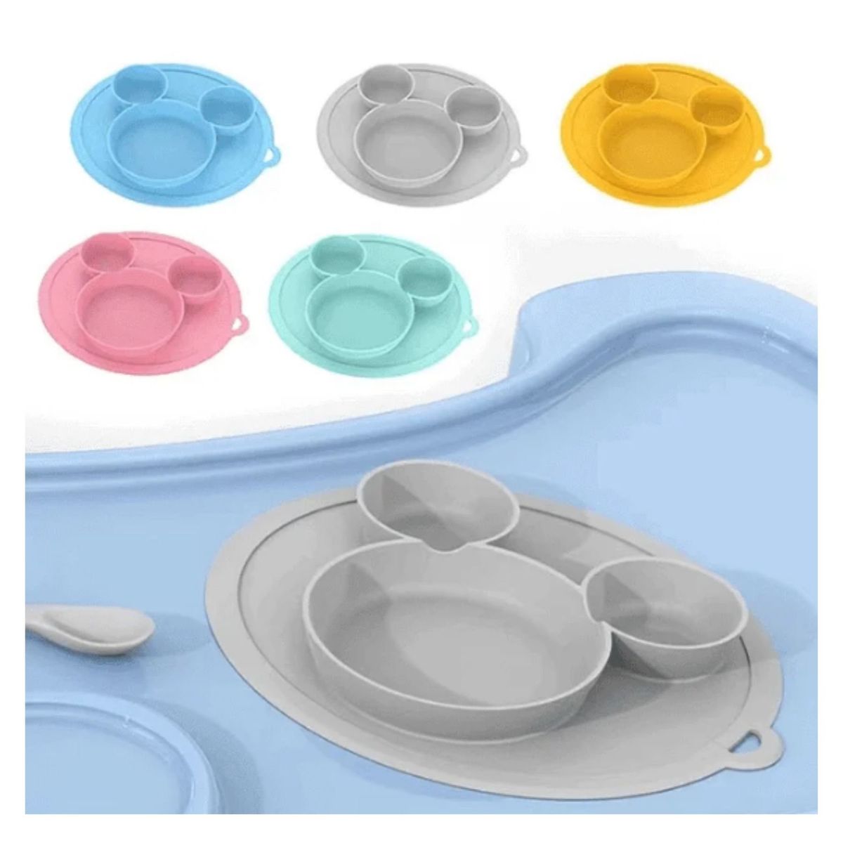 JUMP KIDS - Plato De Silicona MickeyMouse Bebe Niño