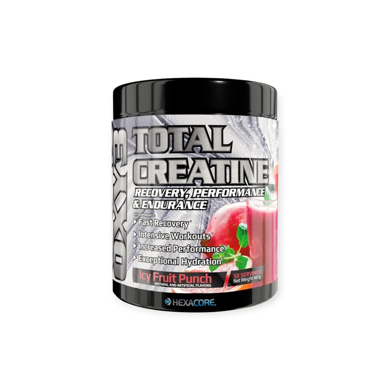 HEXACORE - CREATINA TOTAL OXY 3 480GR 50 SV FRUIT PUNCH- HEXACORE