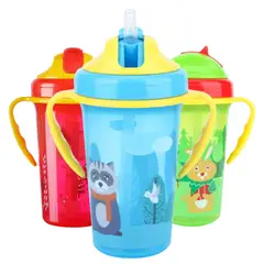 JUMP KIDS - Vaso Bebés Con Manijas Bombilla De Silicona 300ml Rojo