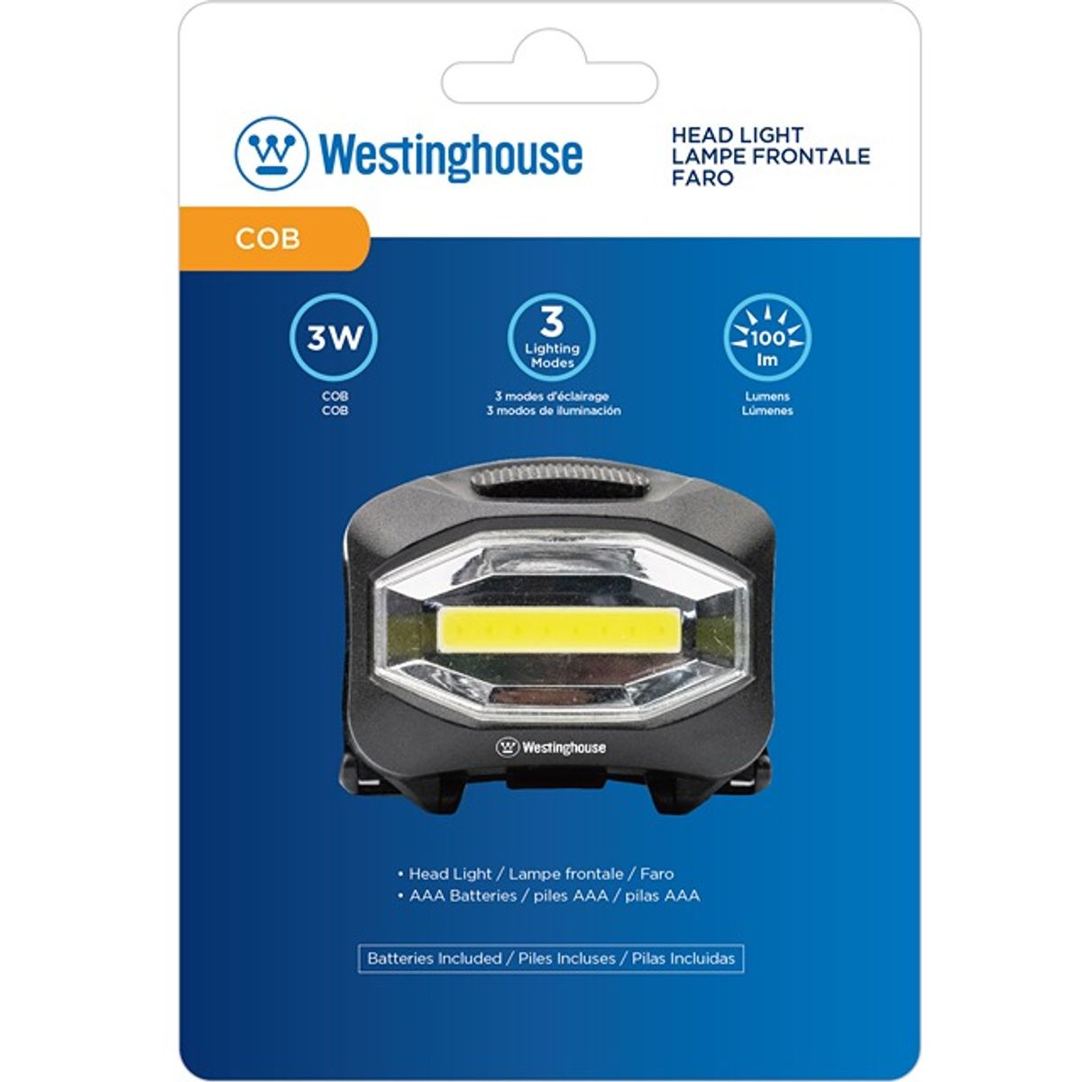 WESTINGHOUSE - Linterna De Cabeza Westinghouse 100 Lm 3 Modos Incluye Pilas