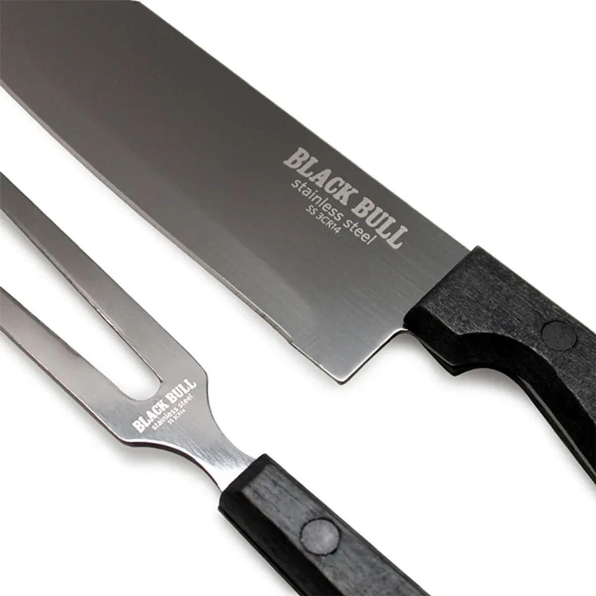 BLACK BULL - Set Parrillero Cuchillo + Tenedor Asado Black Bull