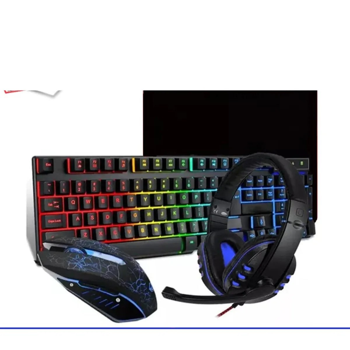 GENERICO - Kit Pc Gamer 4 en 1 Audifono, Mouse, Alfombrilla y Teclado