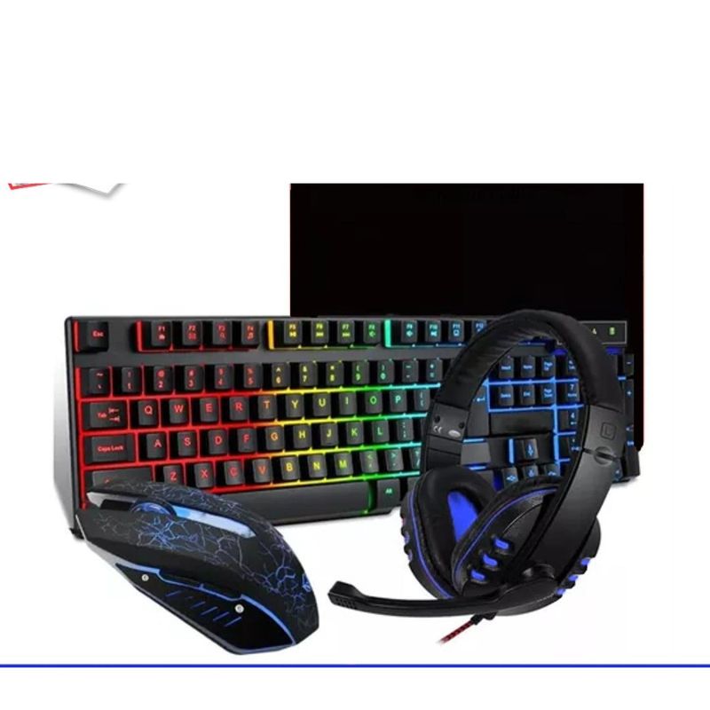 GENERICO - Kit Pc Gamer 4 en 1 Audifono, Mouse, Alfombrilla y Teclado