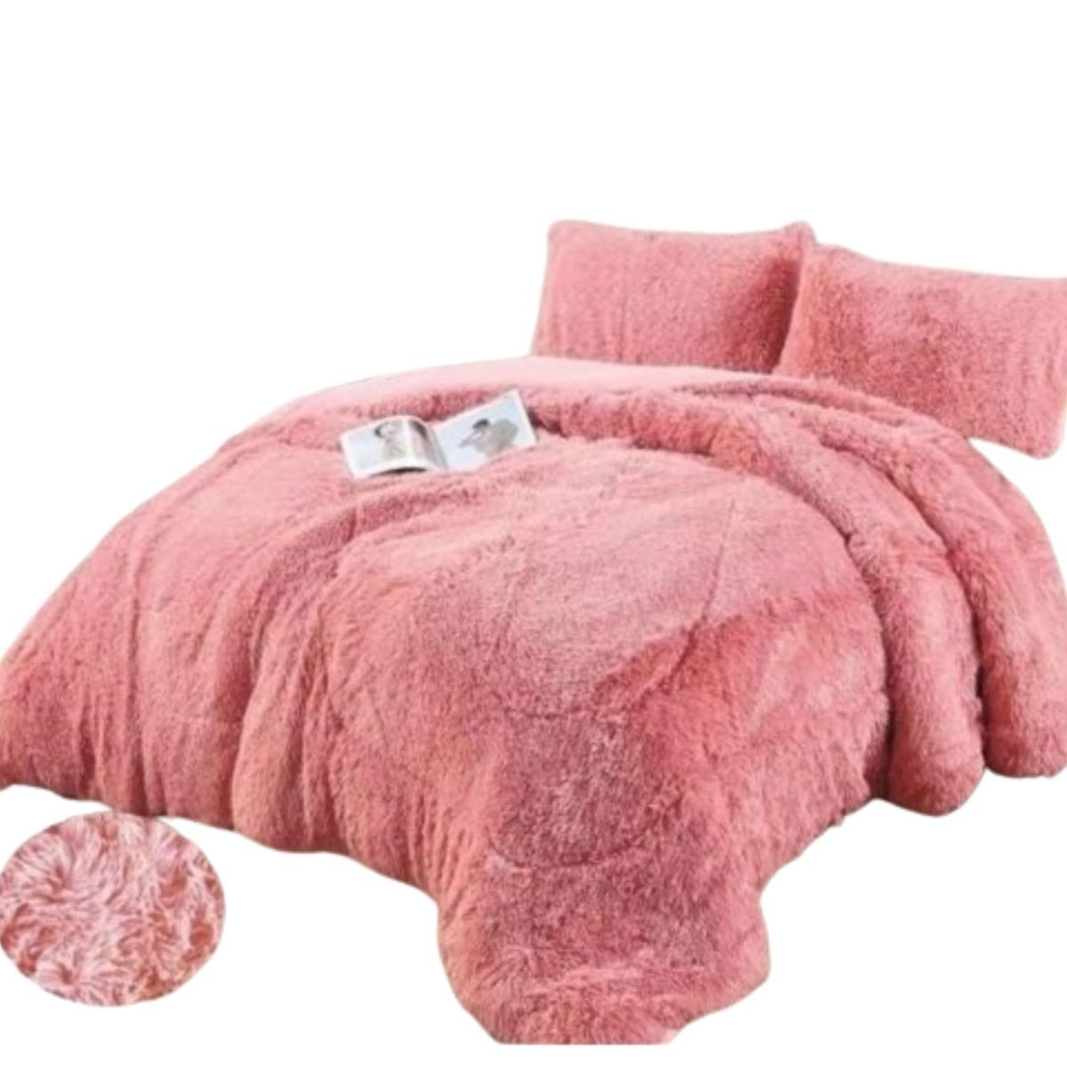 GENERICO - COBERTOR ROSADO  PELUDITO CON CHIPORRO 1,5 PLAZA  ROUSS
