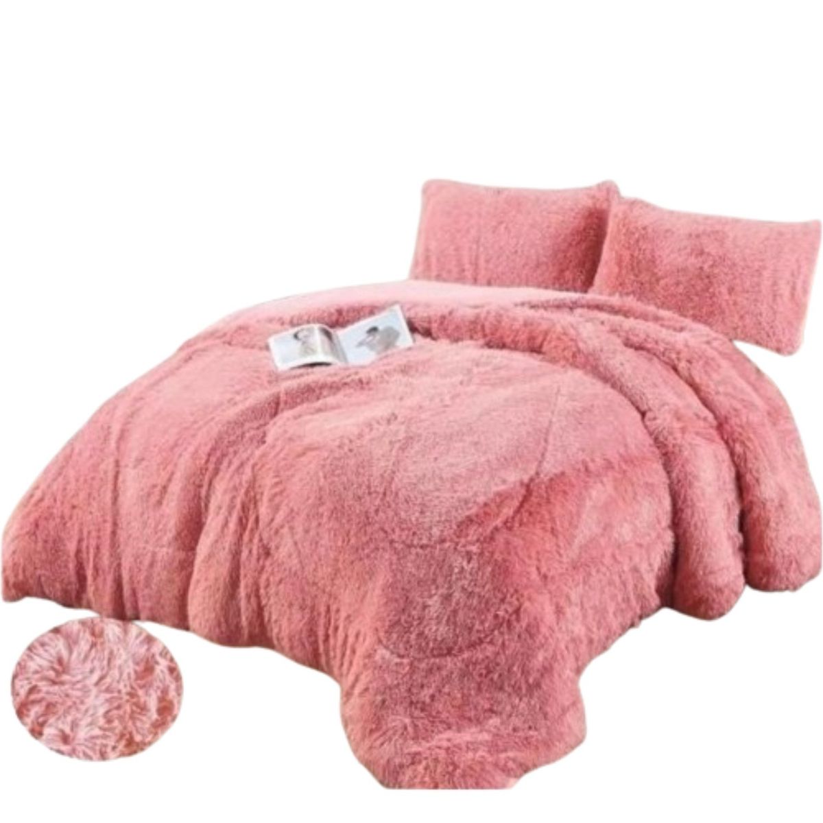 GENERICO - COBERTOR ROSADO  PELUDITO CON CHIPORRO 1,5 PLAZA  ROUSS
