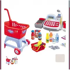 GENERICO - Caja Registradora De Juguete Carrito De Compras Y Accesorio