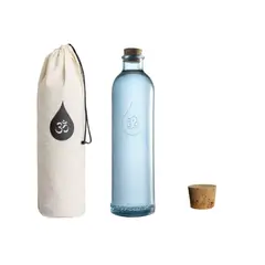 ALKANATUR - Botella OmWater 12Lde Vidrio Reciclado con Funda de Algodón Ecológica