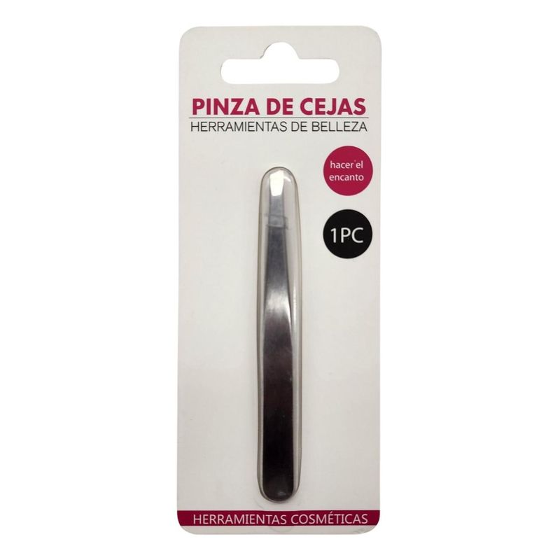 GENERICO - Pinza Depilación Cejas Facial Acero Inoxidable Punta Plana