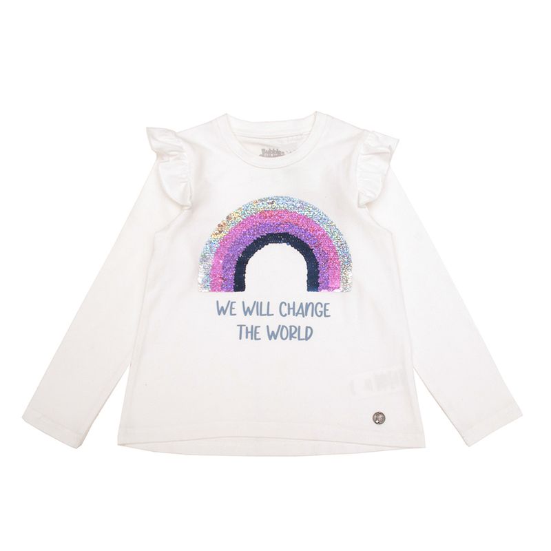 BUBBLE GUMMERS - Polera Manga Larga Niña Bubblegummers Julieta Crema