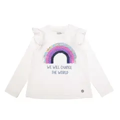 BUBBLE GUMMERS - Polera Manga Larga Niña Bubblegummers Julieta Crema