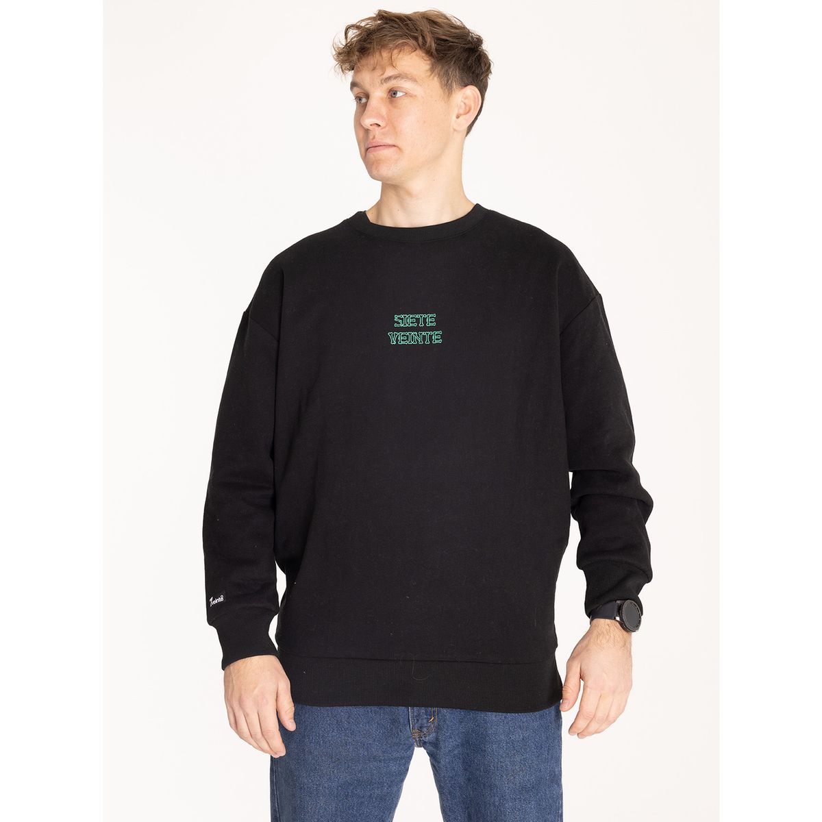 7VEINTE - Polerón Hombre 7Bones Negro 7VEINTE